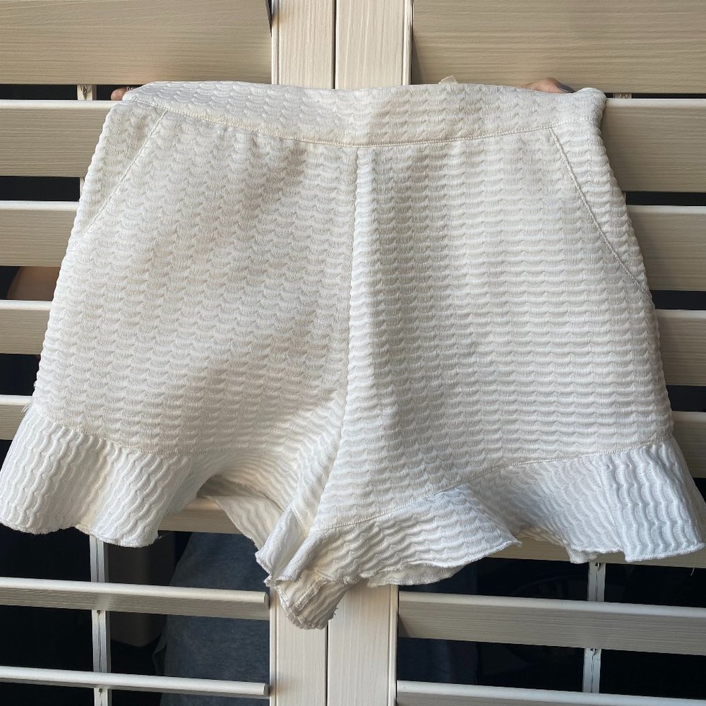 White Dressy Flare Shorts